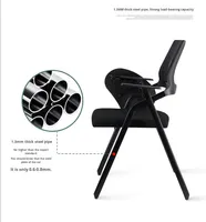 Chaises de formation modernes en tissu avec tablettes d'écriture, ergonomiques, réglables en hauteur, dossier en maille, pieds métalliques manuels, chaises de bureau