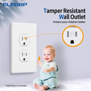 Elegrp 15 amp 125V Duplex Ổ cắm ổ cắm, ổ cắm điện tường, tr chống xáo trộn khu dân cư cấp tường ổ cắm - Product Image 5