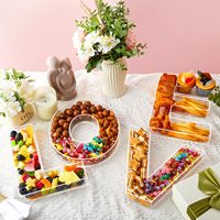 Alphabets transparents acrylique amour Charcuterie boîte anniversaire remplissable acrylique numéro lettre forme présentoir pour la fête