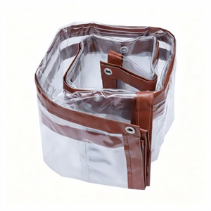 Lona Transparente 100% Poliéster Impermeable y Resistente al Viento <span class=keywords><strong>para</strong></span> Toldo de Patio, Cortina Enrollable de Tela Resistente <span class=keywords><strong>para</strong></span> Acampar al Aire Libre - Product Image 6