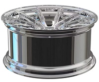 Nouvelles jantes forgées en alliage d'aluminium personnalisées, design concave en deux parties, rivets décoratifs, finition chromée, processus de polissage pour