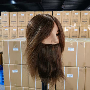 Cabeza <span class=keywords><strong>de</strong></span> Maniquí <span class=keywords><strong>de</strong></span> Cabello Humano 100% Real con Bigote para Entrenamiento <span class=keywords><strong>de</strong></span> Peluquería, Cabeza <span class=keywords><strong>de</strong></span> Práctica <span class=keywords><strong>de</strong></span> Cabello <span class=keywords><strong>Natural</strong></span> Masculino - Product Image 6