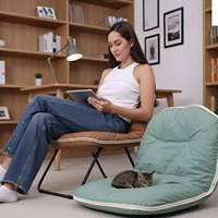 Coussin de sol pliable multifonctionnel en cuir imperméable moderne pour l'extérieur, chaise souple Gravitygroup pour la maison et le jardin