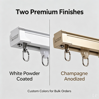 Rail de rideau en aluminium BNS 6063-T6, épaisseur 1 mm, glissières à double roulettes, blanc champagne, 20 kg/m, glissement silencieux, OEM personnalisé, 6 m