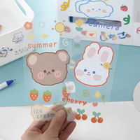 Autocollants décoratifs en PVC transparent à motifs animaliers, autocollants adhésifs imperméables pour bouteille d'eau, journal et projets de bricolage