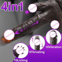 Sexmaschine mit Stoßfunktion Realistischer Silikon-Dildo für Frauen 10 Vibrationsmodi Fernbedienung Wasserdichtes Spielzeug G-Punkt Anal Ultimativ