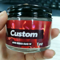 Envase de Vidrio Personalizado para Gelatina Comestible de 3.5g, 7g, 1oz, 2oz, 1 libra, con Tapa de Plástico y Etiqueta Personalizada