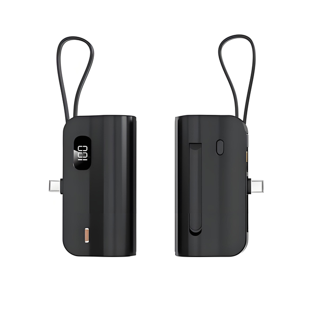 Promotion Gift Easy Carry Mini Lipstick Design Capsule Portable Power Bank Charger 5000mAh with Built-in Cable Lanyard Bracket