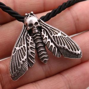 <span class=keywords><strong>Mort</strong></span> Tête Crâne <span class=keywords><strong>Papillon</strong></span> <span class=keywords><strong>Papillon</strong></span> Pendentif collier Pour Homme En Acier Inoxydable Punk bon détail Animal Bijoux - Product Image 4