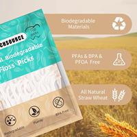 Fil dentaire biodégradable Richsource, écologique, saveur menthe fraîche, fil dentaire compostable, soins bucco-dentaires quotidiens, OEM ODM