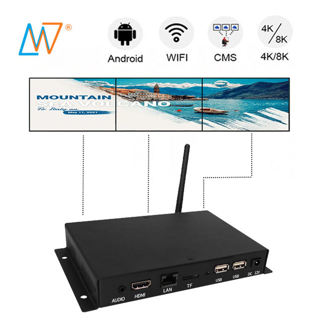 Wifi Networked Digital Signage RK3288 RK3566 RK3588 Linux Android Advertising TV Video Media Player Box With CMS