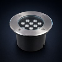 Luminaire paysager en aluminium moulé sous pression IP68, lumière LED 12W, luminaire encastré rond pour jardin, lampe de sol avec abat-jour en acrylique