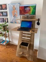 Escritorio Ergonómico de Madera para Oficina, Ajustable en Altura, con Superficie Pintada con Polvo y 18 mm de Grosor
