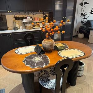 Oval <b>Solid</b> <b>Wood</b> Dining <b>Table</b> Vintage Style For Home Dining Room Stable Design - Product Image 1