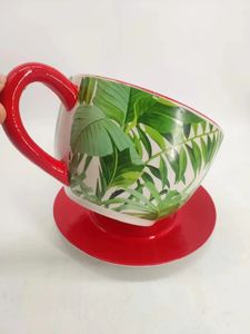 Maceta de cerámica creativa moderna, plato para taza de café, maceta para flores, maceta suculenta, contenedor de cerámica para plantas de jardín - Product Image 4