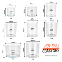 Bocaux Cylindriques Vides en Verre Transparent de 5oz à 18oz avec Couvercle Métallique pour la Fabrication de Bougies