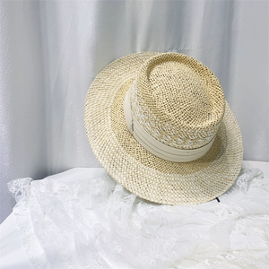 Phụ nữ bạc hà màu xanh lá cây phẳng hàng đầu rơm mặt trời Mũ rộng vành mũ ngoài trời cho bên bờ biển bên bãi biển bình thường du lịch hàng ngày vật liệu giấy - Product Image 5