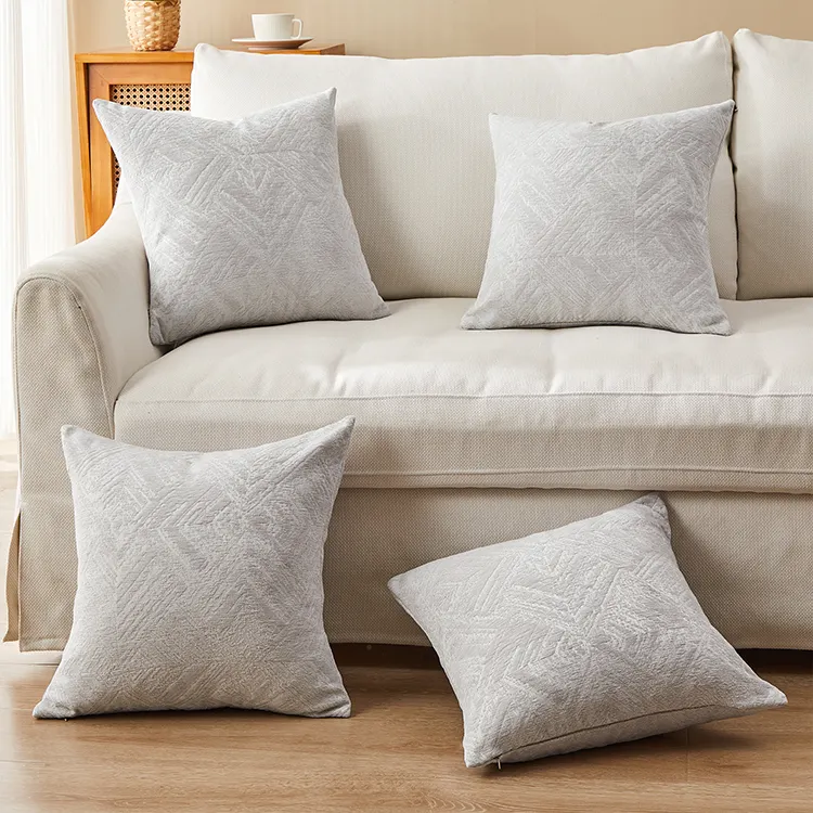 Fodera per cuscino in velluto di nuovo Design personalizzato fodera per cuscino in tessuto Jacquard di ciniglia fodera per cuscino