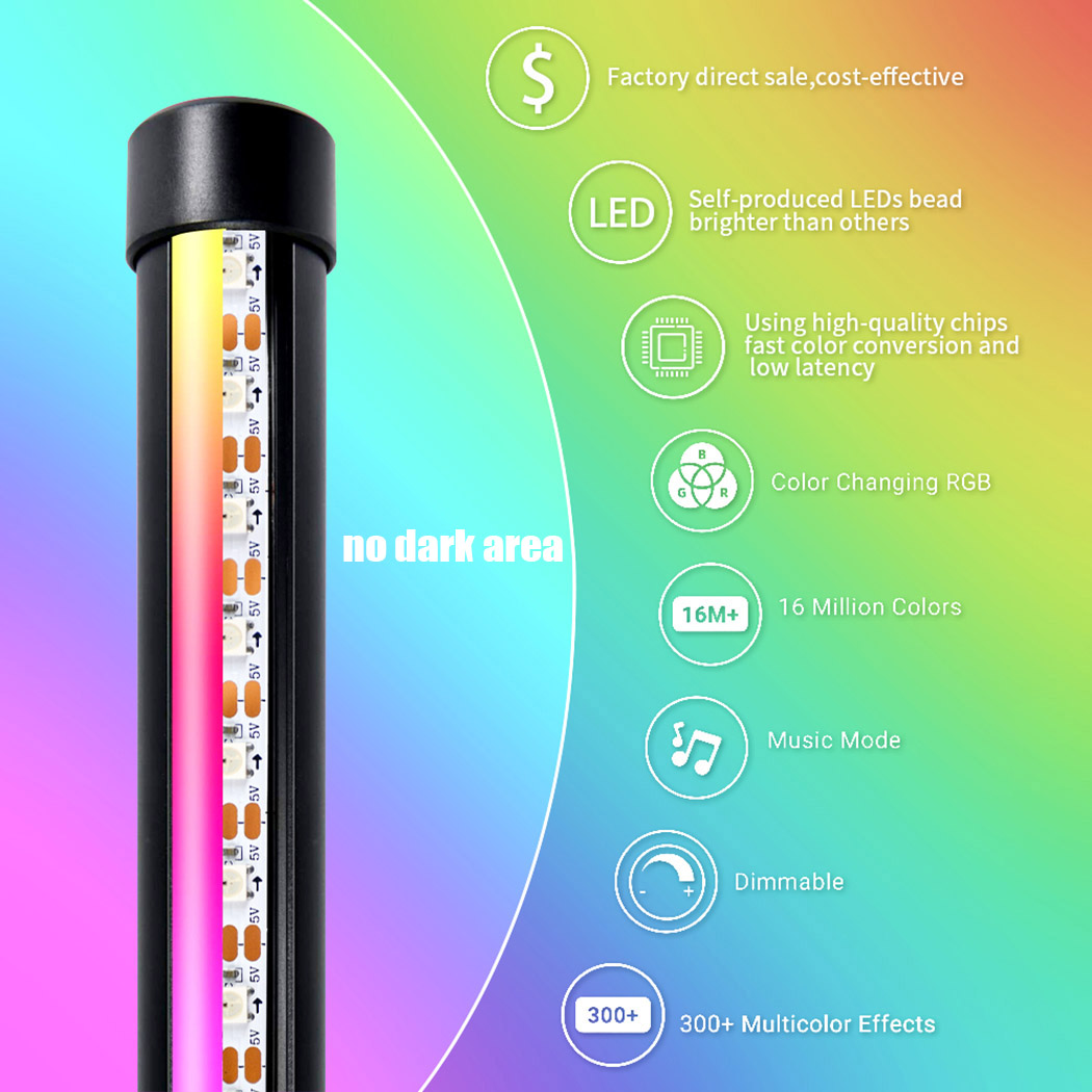 RGB LED Floor Lamp Bedroom Decoration RGBIC Corner Floor Lamp Remote Control Indoor Atmosphere Lamp