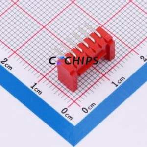 WAFER-HY2.0-6PWZ-R62 Wire-to-Board Pin Header Bent Lead Through Hole,P=2mm Connector 1x6P 2mm Right Angle Insert HY - Product Image 2