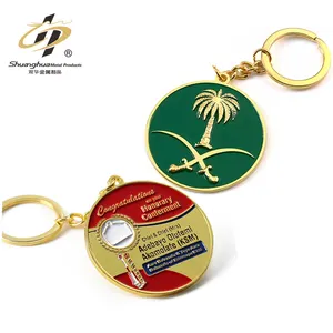 Pas de Quantité Minimale De Commande En Métal Porte-Clé Souvenir Personnalisé Plaqué Or 3d Porte-clés Émail Métalliques Arabie Saoudite Porte-clés avec Logo