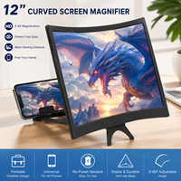 Support d'agrandissement d'écran de téléphone HD incurvé pour la maison, mains libres, protection des yeux, support de jeu, relaxation, écran flexible de 12 pouces