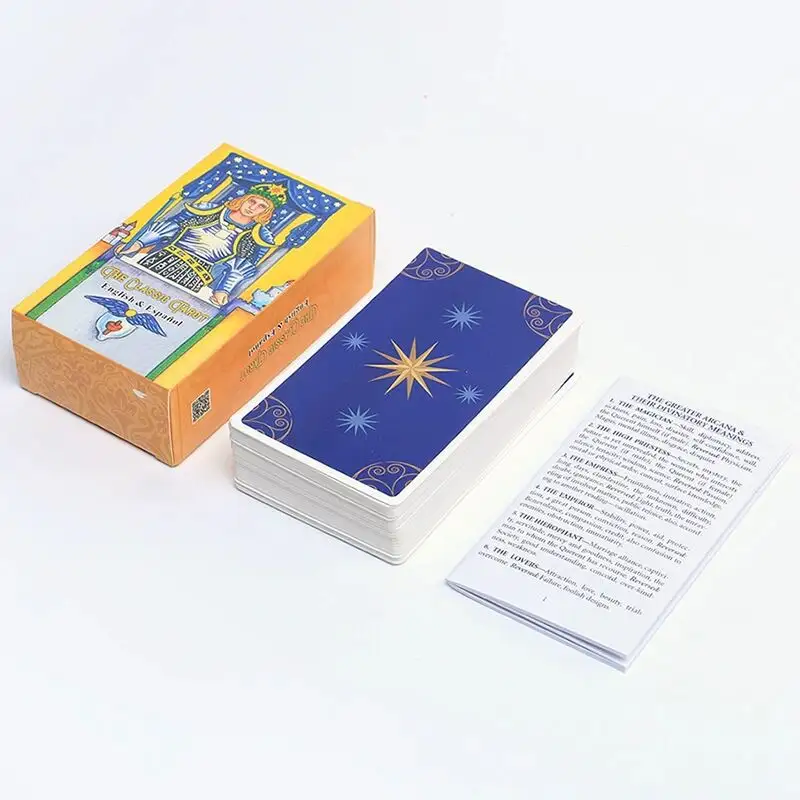 Tarocchi classici bilinguali inglesi all'ingrosso nuovi con gioco da tavolo con stampa personalizzata manuale del libro