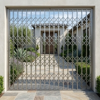 Porte coulissante horizontale en acier inoxydable - Design moderne, grade 304, rétractable, ventilée, pour entrepôt, extérieur, villa