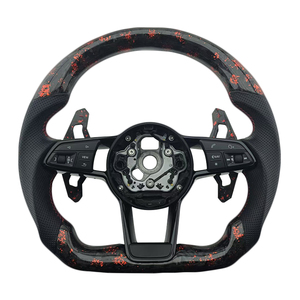 Hot Products Forged Carbon Fiber Perforated Leather <b>for</b> Audi Models A3 A4 A4L A5 A7L A8 Q5 Q7 B9 A6 R8 <b>Steering</b> <b>Wheel</b> - Product Image 1