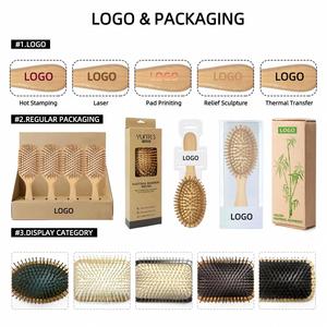 Cepillo de pelo de madera con púas metálicas para cabello fino y grueso, para hombres y mujeres, fabricantes, cepillo de pelo plano de bambú personalizado - Product Image 5