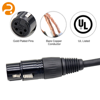 Câble de données USB personnalisé avec connecteur XLR femelle 4 broches |   Câble OFC isolé en PVC blindé 500 mm 12 V pour câblage audio/industriel