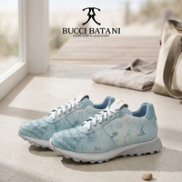Chaussures de marche bleu clair à motif crocodile, baskets décontractées pour femmes