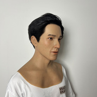 Masque en silicone réaliste pour homme, tête entière, avec cheveux, pour bal masqué, cosplay, travesti
