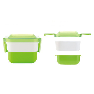 Double Layer Lunch <b>Box</b> 950ML Plastic Snap <b>Lock</b> Sealed Rectangle Bento <b>Box</b> For Student Meal Storage - Product Image 4