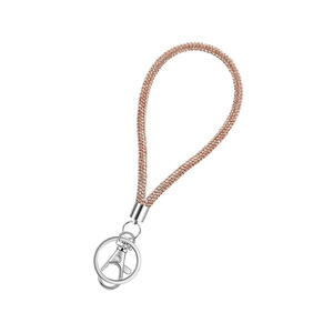Porte-clés court incrusté de strass avec mousqueton, corde en coton ronde, cadeau transfrontalier pour les fêtes - Product Image 2