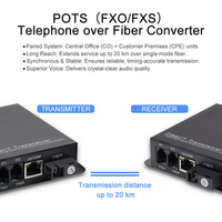 Convertisseur de média fibre optique téléphonique 8 canaux FXS FXO Multiplexeur de voix Transmission 20KM Connecteur SC monomode