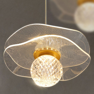 Modern Crystal Hanging Luxury Lamp Lotus <b>Leaf</b> Style Led Chandeliers Pendant <b>Lights</b> Decor Lighting for Home Kitchen Island - Product Image 3