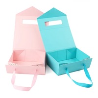Benutzer definierte Luxus bekleidung Verpackungs boxen Pappe Kleidung/Schuhe Weiß Rosa Matt Magnetische Geschenk box Mit Band griff