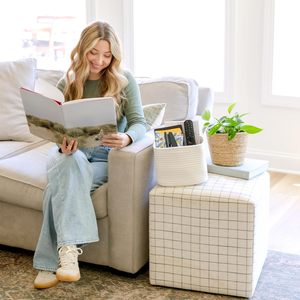 Paquete de 3 Cestas de Almacenamiento de Juguetes Pequeños para Niños, Cestas de Almacenamiento Tejidas con Cuerda de Algodón para Organizar, Cesta para Estante de Guardería - Product Image 5