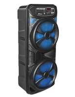 Altavoces Portátiles para Computadora con Woofer Dual de 8 Pulgadas, Luces LED RGB, Batería Recargable 5.2, Micrófono Integrado, Reproductor de Karaoke Colgante