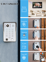 Système d'interphone vidéo WiFi Anjielo 7/10 pouces à 4 fils avec déverrouillage 5-en-1 par empreinte digitale, RFID, mot de passe et application pour maison et appartement