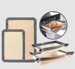 <b>Non</b> <b>Stick</b> High Temperature Resistance Silicone Mat Reusable <b>Oven</b> Liners Leakproof Baking <b>Tray</b> Silicone Baking Mat With Snap - Product Image 1