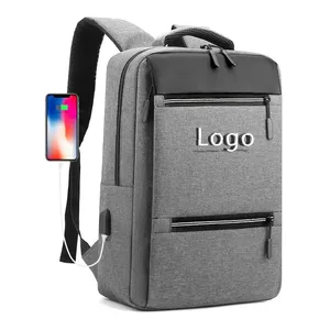 Custom logo travel laptop backpack for men usb charging functional college Business backpack 15.6 inch oxford fashion smart bag