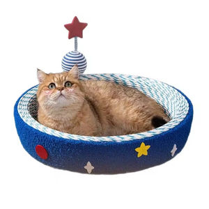 Nid pour chat intégré avec corde de chanvre résistante à l'usure et anti-déchirure, griffoir à motif solide et accessoire de lit pour griffoir à griffes - Product Image 1
