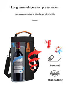 Kunden spezifische Luxus tragbare Weint asche Modische isolierte auslaufs ichere Wein kühltasche für Rotwein flasche zum Tragen für Damen - Product Image 3