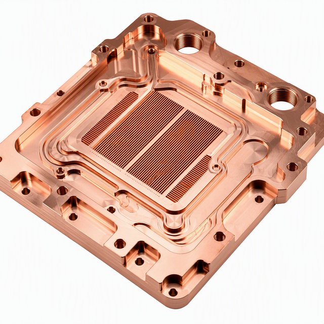 Custom CNC Machining T2 Copper Micro Channel Heat Exchange Plate For High Power  Thermal Control Module