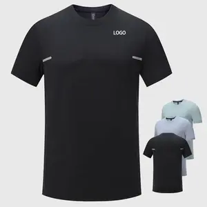 Camiseta personalizada de poliéster de manga corta ligera cónica de secado rápido para correr, fitness, camiseta de compresión para hombre, camiseta de gimnasio para hombre