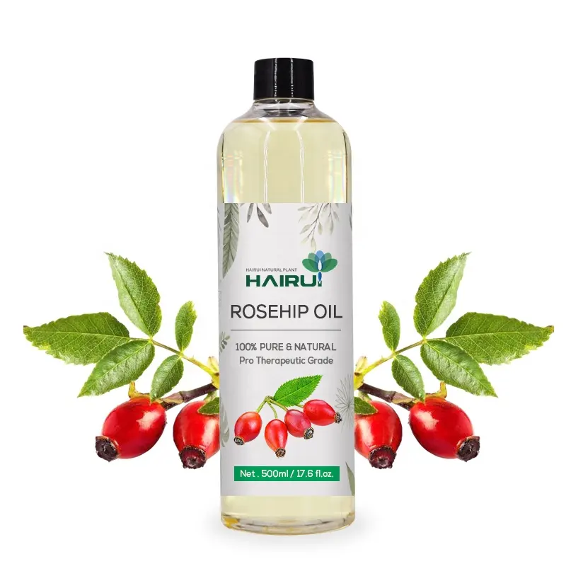 Hairui Fabricante Bulk Rosehip Óleo Essencial para Cuidados Com A Pele Grau Cosmético Natural Rosehip Oil