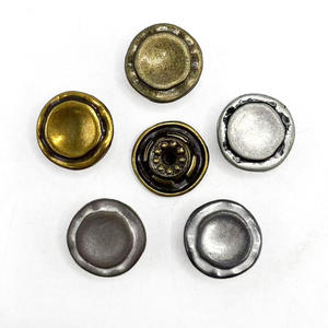 Bottoni in Metallo Rotondi Opachi Anticati Dorati e Argentati da 9MM, 10MM, 12MM, 14MM, 15MM con Chiusura a Un'Uncinetto per Jeans - Product Image 3