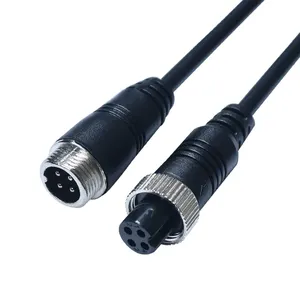 Conector de cabeça de aviação m12, conector de 3 pinos 4 pinos 5pin 6pin m12 macho para fêmea